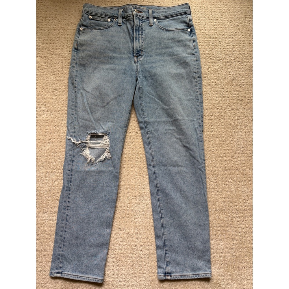 Madwell The Perfect Vintage Jean 30 Blue Distressed Denim Casual Retro Heritage